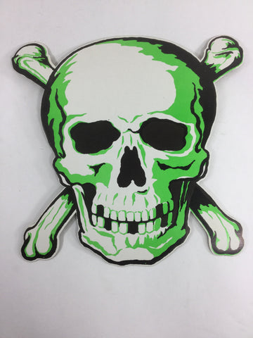 1960's Die Cut Glow In The Dark Human Skull Cardboard Sign - Odd MoFo