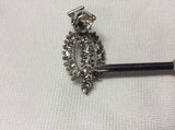 True Vintage BOGOFF Signed Clip On Earrings - Silver / Rhinestone
