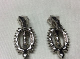 True Vintage BOGOFF Signed Clip On Earrings - Silver / Rhinestone