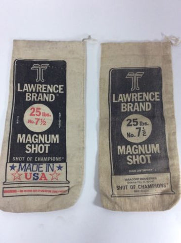 LAWRENCE BRAND CANVAS BAGS  25LBS - NO. 7 1/2 SHOT -  EMPTY SHOT BAGS - Odd MoFo
