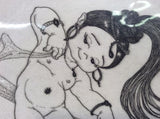 Vintage Art - Margaret Ann Gaug - The Seventh Veil - Etching Belly Dance Signed