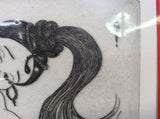 Vintage Art - Margaret Ann Gaug - The Seventh Veil - Etching Belly Dance Signed