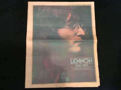 1980 John Lennon Memorial - Chicago Tribune Newspaper - Memorial Magazine Issue Beatles - Odd MoFo