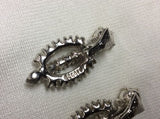 True Vintage BOGOFF Signed Clip On Earrings - Silver / Rhinestone