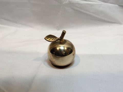 Vintage Brass Teacher’s Apple Classroom Bell Desk Paperweight