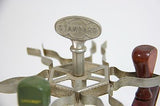 Vintage STANDARD Rotating Revolving Metal Rubber Stamp Holder Plus 2 stamps