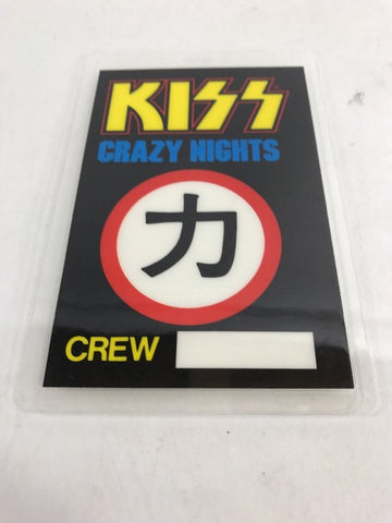 KISS LAMINATED 'CRAZY NIGHTS'  1987-88 BACKSTAGE TOUR CREW PASS - Odd MoFo
