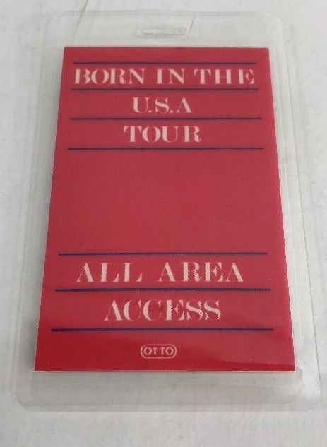 BRUCE SPRINGSTEEN 1984 BORN IN THE USA LAMINATED BACKSTAGE PASS - Odd MoFo