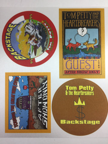 Tom Petty and Hearbreakers - Uncut Otto Sample Sheet of Cloth Backstage Passes