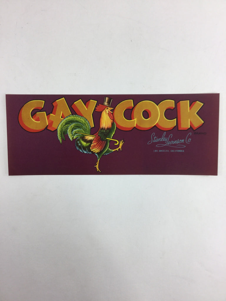 Retro 'GayCock' Paper Sign