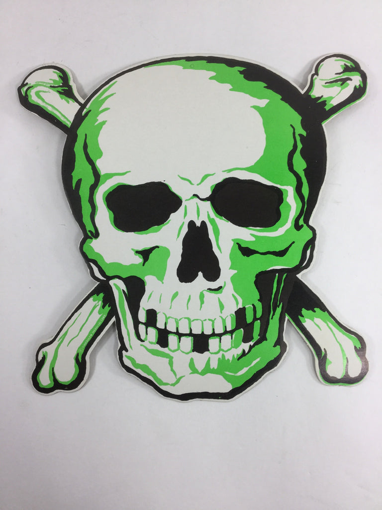 1960's Die Cut Glow In The Dark Human Skull Cardboard Sign - Odd MoFo