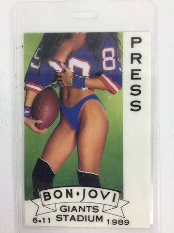 Bon Jovi Laminated Backstage Press Pass 1989 Giants Stadium - Odd MoFo