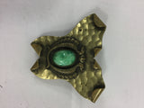 Vintage Turquoise / Brass Brooch