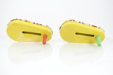 Pair of Vintage Tin Noise Makers with Clown Graphics - Odd MoFo