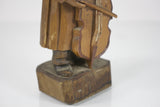Vintage Upright Bass Cello Player Whittled Wood Carving