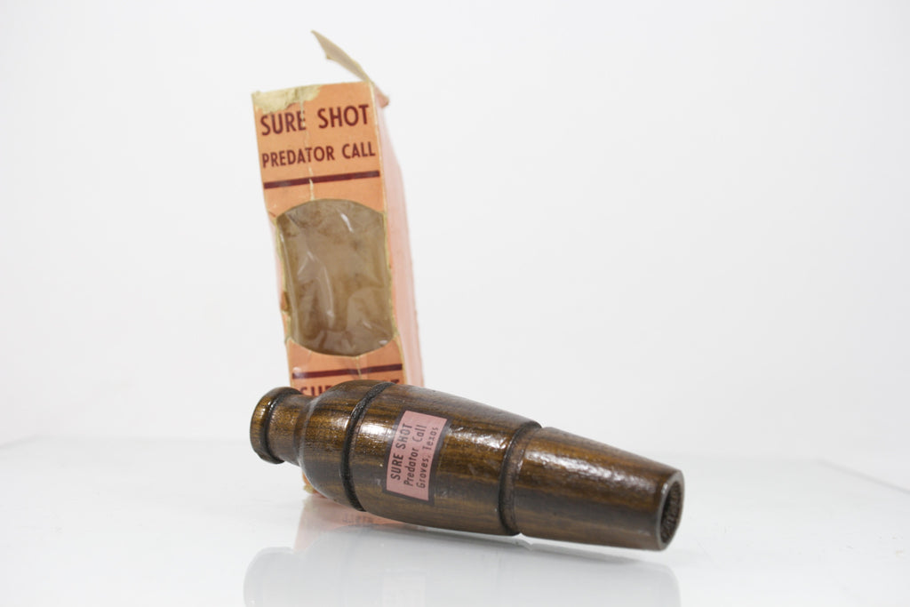 Vintage Sure Shot Wood Predator Call in Original Box 816
