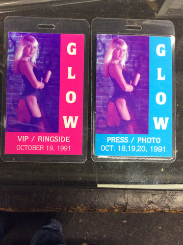 Rare set of GLOW (Gorgeous Ladies of Wrestling) Press/Photo and VIP/Ringside passes 1991