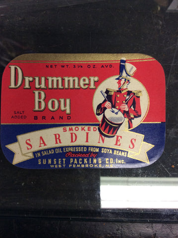 Vintage Drummer Boy brand Smoked Sardine Label